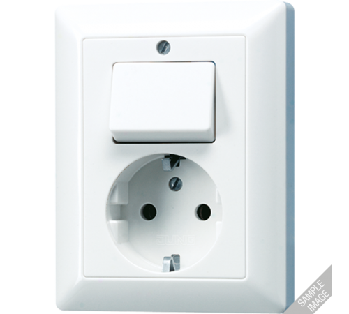 Штепсельная розетка SCHUKO 16A 250V~ с универсальным выключателем; слоновая кость  AS5576U  Jung