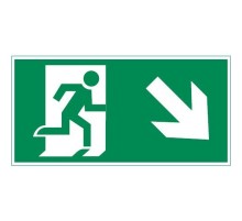 Пиктограмма (наклейка) "ФИГУРА / СТРЕЛКА ВПРАВО ВНИЗ" 180х90мм для аварийно-эвакуационного Свет-к а Compact  V5-EM04-60.004.024  VARTON