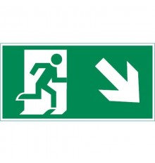 Пиктограмма (наклейка) "ФИГУРА / СТРЕЛКА ВПРАВО ВНИЗ" 180х90мм для аварийно-эвакуационного Свет-к а Compact  V5-EM04-60.004.024  VARTON