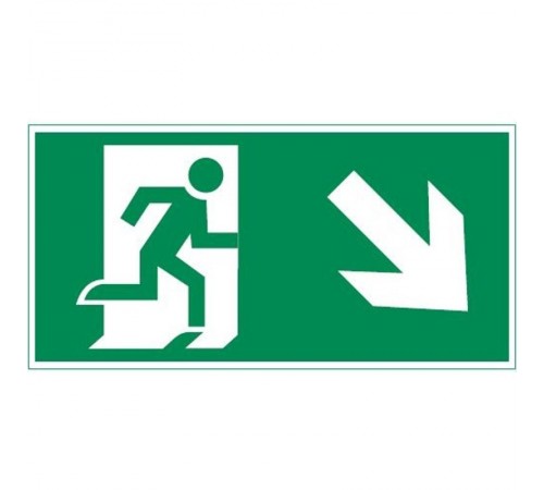 Пиктограмма (наклейка) "ФИГУРА / СТРЕЛКА ВПРАВО ВНИЗ" 180х90мм для аварийно-эвакуационного Свет-к а Compact  V5-EM04-60.004.024  VARTON