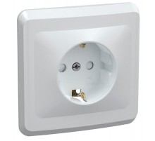 ВЕГА белый Розетка 1-местная c/з cо шторками 16А РСш10-3-ВБ  ERV14-K01-16-DM  GENERICA