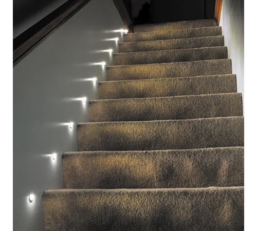 Светильник светодиодный встраиваемый для лестничной подсветки IP20 LN008 3W 210 Lm 4000К белый квадрат  32665  FERON