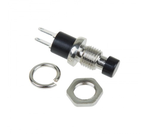 Выключатель-кнопка металл 220V 2А (2с) (ON)-OFF 7.2 черная Micro  36-3311  REXANT