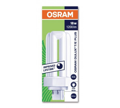 Лампа энергосберегающая КЛЛ DULUX T/E 18W/840 PLUS GX24Q 10X1  4050300342221  Osram