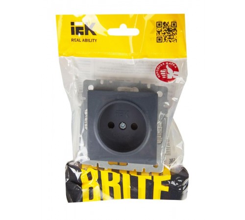 BRITE Розетка без заземления со шторками 10А РСш10-2-БрМ маренго  BR-R13-10-K35  IEK