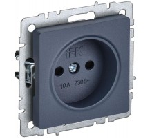 BRITE Розетка без заземления со шторками 10А РСш10-2-БрМ маренго  BR-R13-10-K35  IEK