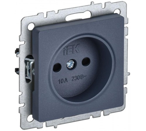 BRITE Розетка без заземления со шторками 10А РСш10-2-БрМ маренго  BR-R13-10-K35  IEK