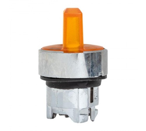 Механизм исполнительный переключателя ХB4 желтый на 2 положения с фиксацией, с подсветкой с короткой ручкой IP65  XB4BD2FL-Y-65  EKF