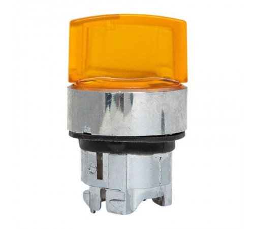 Механизм исполнительный переключателя ХB4 желтый на 2 положения с фиксацией, с подсветкой с короткой ручкой IP65  XB4BD2FL-Y-65  EKF