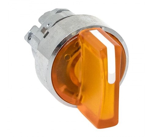 Механизм исполнительный переключателя ХB4 желтый на 2 положения с фиксацией, с подсветкой с короткой ручкой IP65  XB4BD2FL-Y-65  EKF