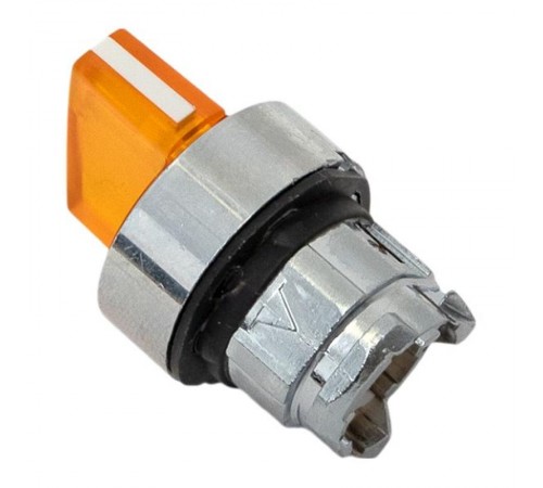 Механизм исполнительный переключателя ХB4 желтый на 2 положения с фиксацией, с подсветкой с короткой ручкой IP65  XB4BD2FL-Y-65  EKF