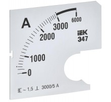 Шкала смен. для амперметра Э47 3000/5А-1,5 72х72мм  IPA10D-SC-3000  IEK