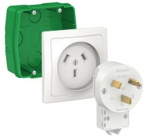 Blanca Белый С/У Комплект силовой 32 А, 250 В: Розетка, вилка, монтажная коробка  BLNSK013231  SE