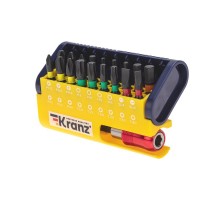 Набор бит с магнитным держателем, пластиковый кейс, 19 шт  KR-92-0465  Kranz