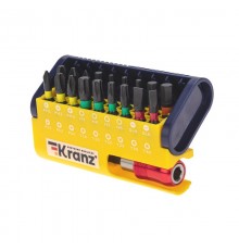 Набор бит с магнитным держателем, пластиковый кейс, 19 шт  KR-92-0465  Kranz