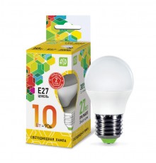 Лампа светодиодная LED-ШАР-standard 10Вт 230В Е27 3000К 900Лм  4690612015477  ASD
