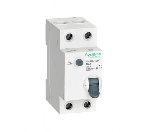 Выключатель автоматический дифференциального тока 1P+N 32A C 6kA 30мА Тип-А City9  C9D65632 Systeme Electric
