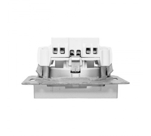 Механизм розетки, 16А, с заземлением, со шторками, алюминий Эпика EKF  UP1-SOA-111  EKF