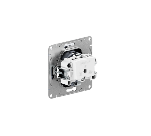 Механизм розетки, 16А, с заземлением, со шторками, алюминий Эпика EKF  UP1-SOA-111  EKF