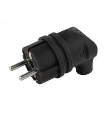 V9-B-IP44 ЭРА Вилка каучуковая с/з 90град с кольцом 16A IP44 черная  Б0044542  ЭРА