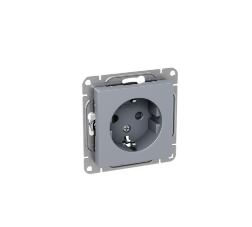 Механизм розетки, 16А, с заземлением, со шторками, алюминий Эпика EKF  UP1-SOA-111  EKF