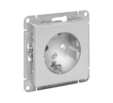 Механизм розетки, 16А, с заземлением, со шторками, алюминий Эпика EKF  UP1-SOA-111  EKF