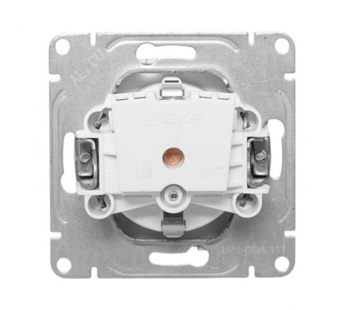 Механизм розетки, 16А, с заземлением, со шторками, алюминий Эпика EKF  UP1-SOA-111  EKF