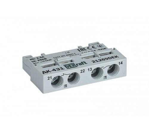 Контакт дополнительный фронтальный 1НО+1НЗ для ВА-431  21269DEK  DEKraft