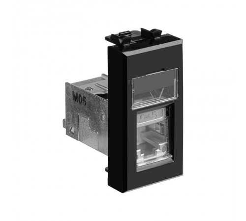 Компьютерная розетка "Черный квадрат" "Avanti" RJ-45 модульная,кат. 5е экран , 1 мод  4402361  DKC