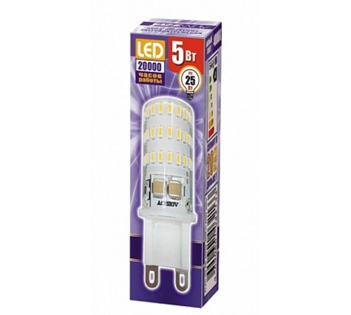 Лампа светодиодная LED 5Вт G9 220В 4000К PLED-G9 капсульная  1032133B  Jazzway