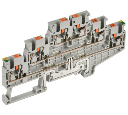 Колодка клеммная CP-ML-PEN 3 ур. земля-низ 2,5мм2 серая  YCT23-03-3-K03-002  IEK