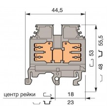 Клемма M2,5/6.2G.2G, 4 quick connect (fast on) 6,3x0,8 мм или 2,8х0,8 мм, горизонтальные  1SNA115191R0300  TE
