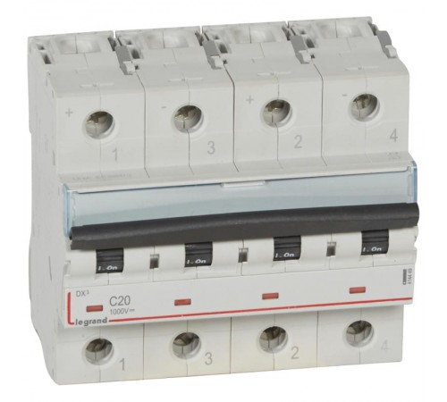 Выключатель автоматический двухполюсный DX3 DC 20А B 1,5кА (6 мод)  414449  Legrand