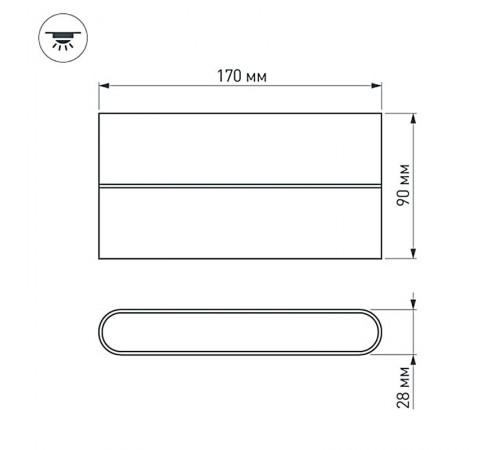 Светильник SP-WALL-FLAT-S170x90-2x6W Day4000 (GR, 120 deg, 230V) (Arlight, IP54 Металл, 3 года)  032413  Arlight