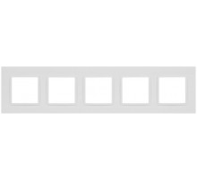 Рамка для розеток и выключателей Elegance 14-5015-01М на 5 постов, Classic, белый матовый  Б0065830  ЭРА