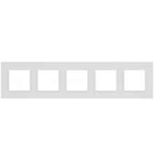 Рамка для розеток и выключателей Elegance 14-5015-01М на 5 постов, Classic, белый матовый  Б0065830  ЭРА