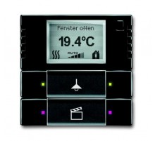 6128/28-81-500 Терморегулятор KNX с дисплеем и сенсором, 2/4-клавишный, антрацит  6134-0-0331  2CKA006134A0331  ABB