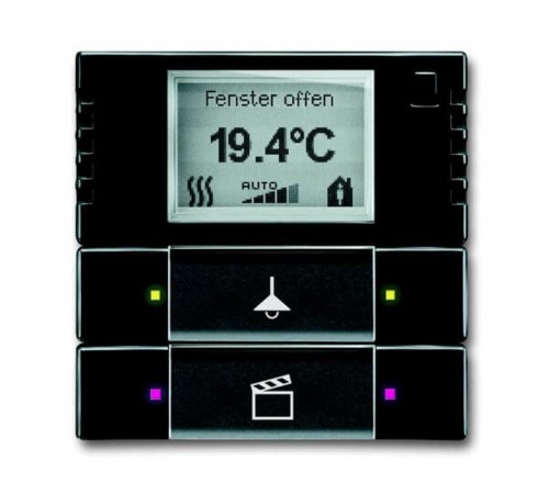 6128/28-81-500 Терморегулятор KNX с дисплеем и сенсором, 2/4-клавишный, антрацит  6134-0-0331  2CKA006134A0331  ABB