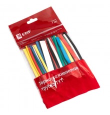 Набор ТУТ нг: 6 цветов по 5шт. Разного диаметра (3/1,5; 4/2; 5/2,5; 6/3; 8/4) 100мм. EKF PROxima  tut-n-3-r  EKF