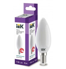 Лампа светодиодная C35 свеча матовая 7Вт 230В 4000К E14 серия 360°  LLF-C35-7-230-40-E14-FR  IEK