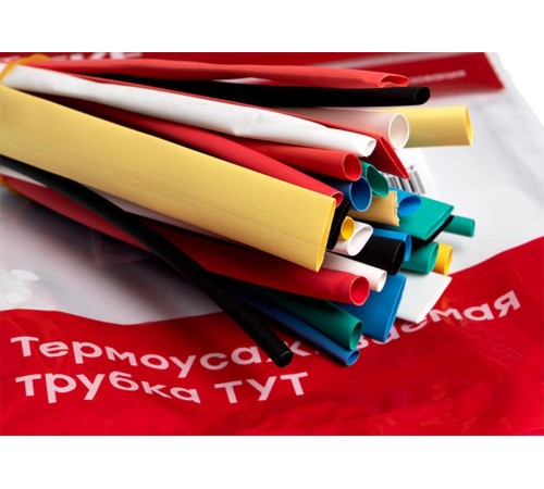 Набор ТУТ нг: 6 цветов по 5шт. Разного диаметра (3/1,5; 4/2; 5/2,5; 6/3; 8/4) 100мм. EKF PROxima  tut-n-3-r  EKF