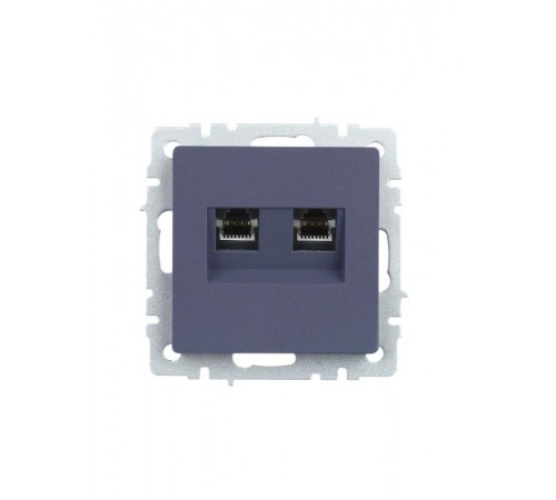 BRITE Розетка двойная RJ11+RJ45 кат.5E РК/Т12-БрМ маренго   BR-KT20-O-1-K35  IEK