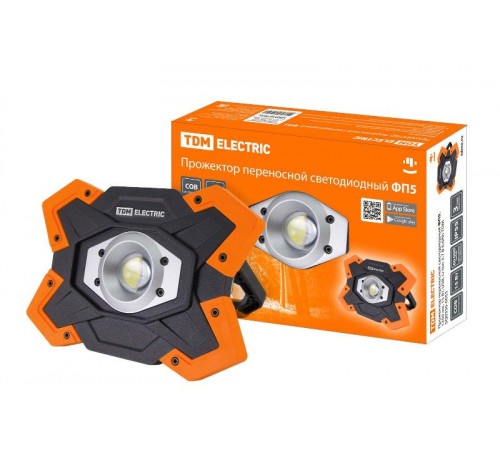 Прожектор переносной светодиодный ФП5, 15 Вт, 1250 лм, Li-Ion 3,7 B 6,6 A*ч, USB  SQ0350-0055  TDM