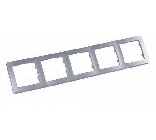 Рамка пятиместная, скрытой установки, цвет серебро  Р405-06  HEGEL