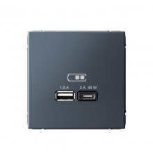 ArtGallery Грифель Розетка USB A + тип-C 45Вт высокоскор.заряд. QC, PD, механизм  GAL000729  SE