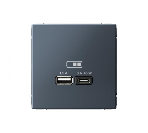 ArtGallery Грифель Розетка USB A + тип-C 45Вт высокоскор.заряд. QC, PD, механизм  GAL000729  SE