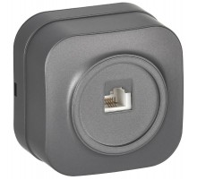 GLORY Розетка телефонная RJ11 о/у РТ20-ХСм сталь матовый  ETH10-K46M  IEK