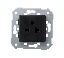 Розетка с заземлением евро-американского стандарта 2Р+Е 16A 250В цвета графит S27  27439-38  Simon