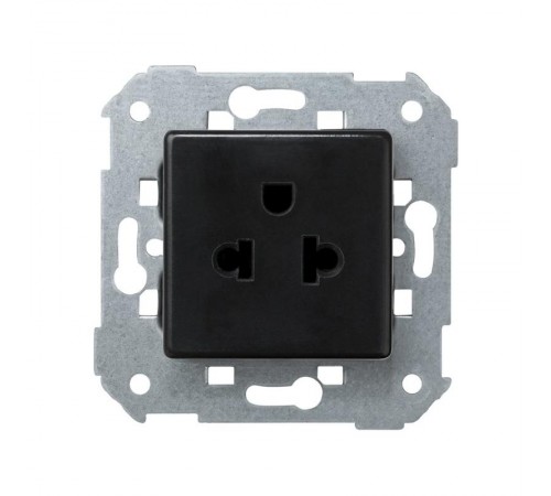 Розетка с заземлением евро-американского стандарта 2Р+Е 16A 250В цвета графит S27  27439-38  Simon