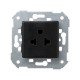 Розетка с заземлением евро-американского стандарта 2Р+Е 16A 250В цвета графит S27  27439-38  Simon